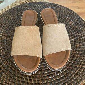 Tan Slide Sandals